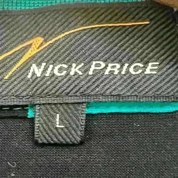 Nick Price Men’s  Teal and Black Striped Golf Polo Size Large - Picture 5 of 5